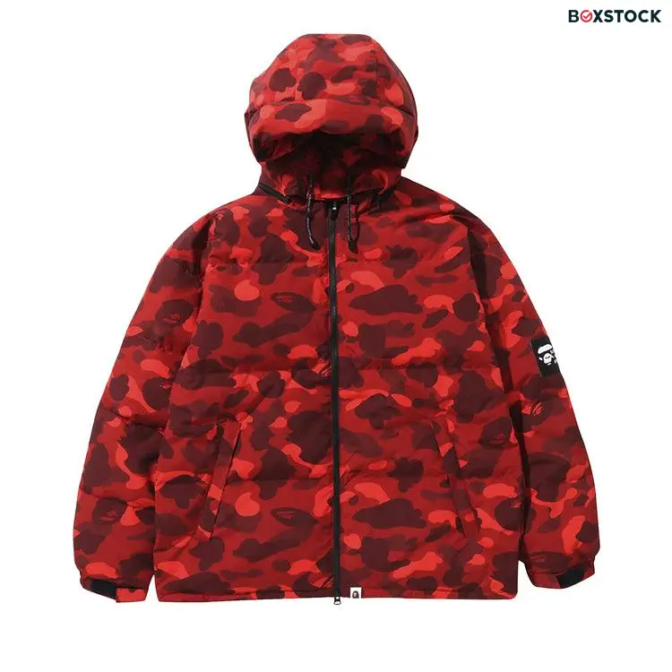 BAPE Color Camo Relaxed Fit Down Jacket 'Red' Fall/Winter 2022