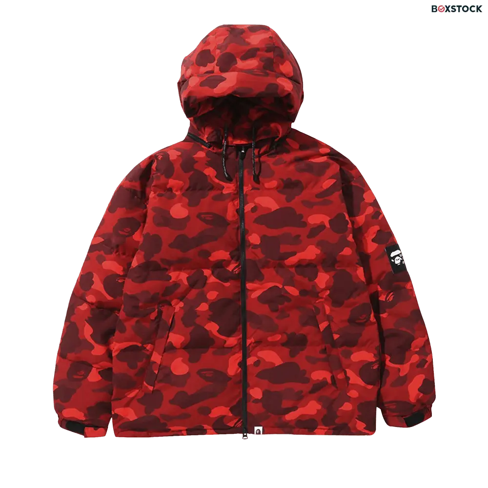 BAPE Color Camo Relaxed Fit Down Jacket 'Red' Fall/Winter 2022