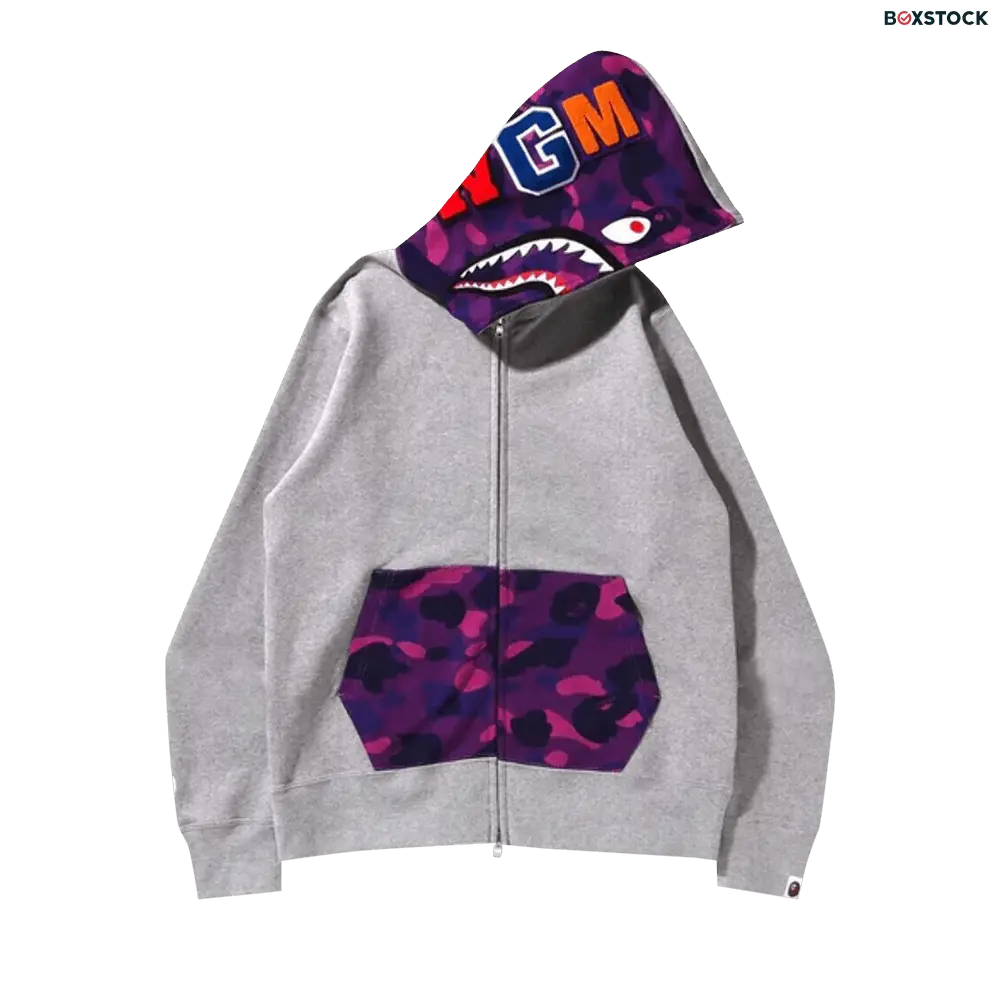 bape BAPE Color Camo Shark Full Zip Hoodie 'Grey' Fall/Winter 2023
