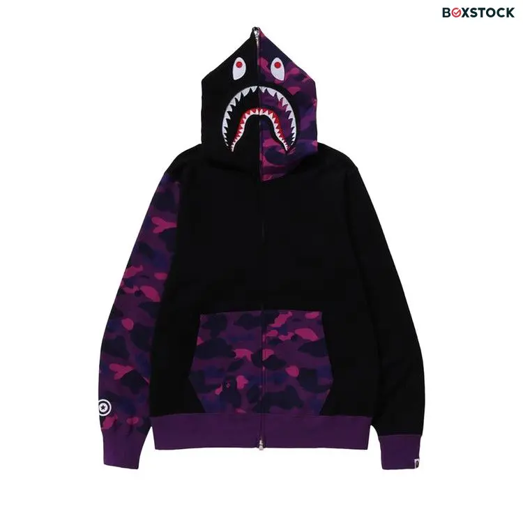 BAPE Color Camo Shark Full Zip Hoodie 'Purple' Fall/Winter 2023 1J80-115-010-PURPLE