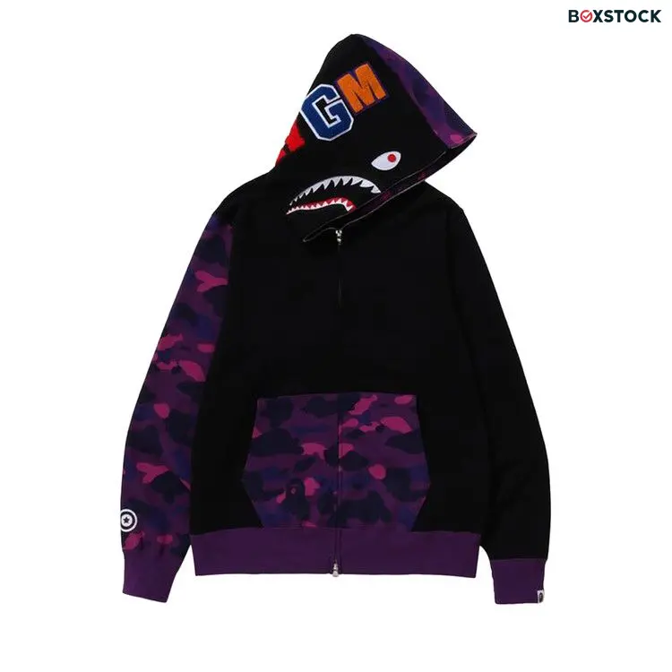 BAPE Color Camo Shark Full Zip Hoodie 'Purple' Fall/Winter 2023 1J80-115-010-PURPLE
