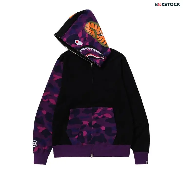 BAPE Color Camo Shark Full Zip Hoodie 'Purple' Fall/Winter 2023 1J80-115-010-PURPLE