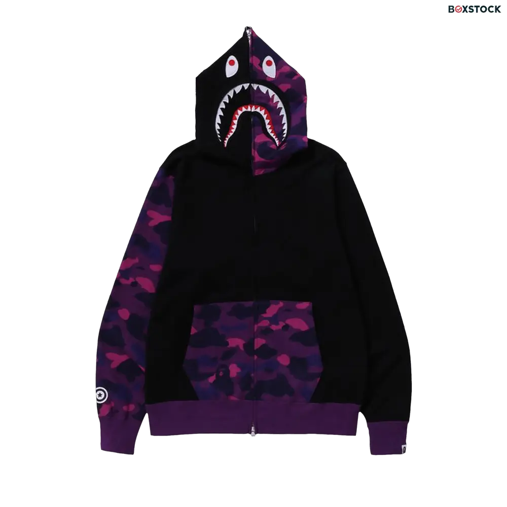 BAPE Color Camo Shark Full Zip Hoodie 'Purple' Fall/Winter 2023 1J80-115-010-PURPLE