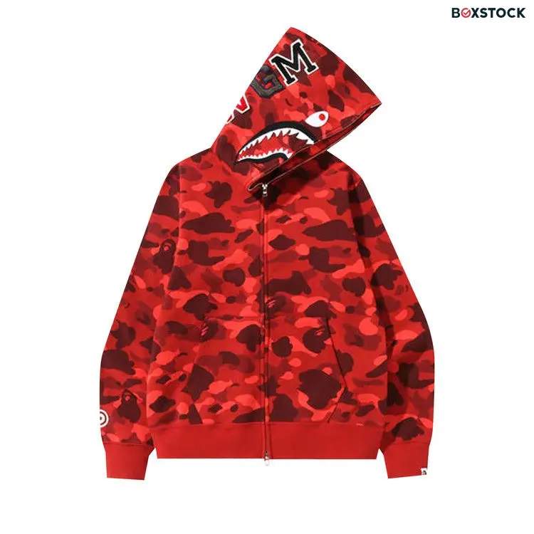 BAPE Color Camo Shark Full Zip 'Red' Spring/Summer 2022