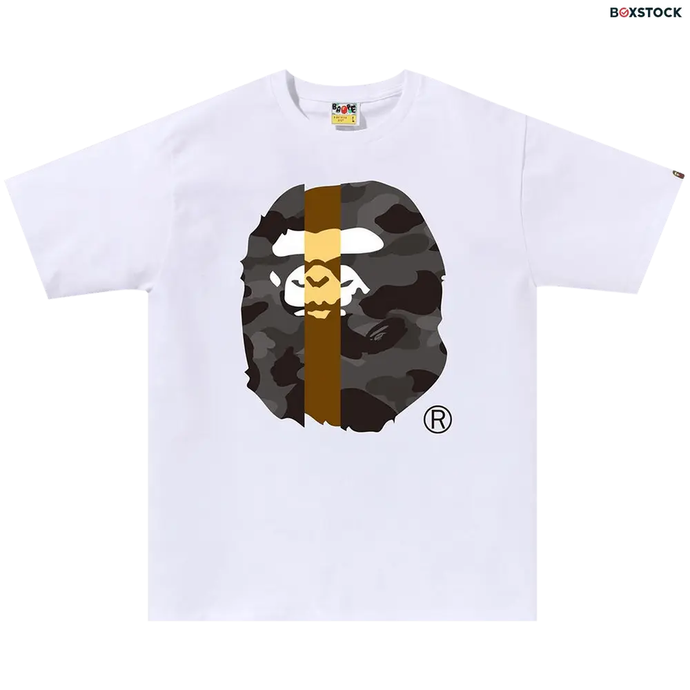 bape BAPE Color Camo Transform Big Ape Head Tee 'White/Black' Spring/Summer 2024