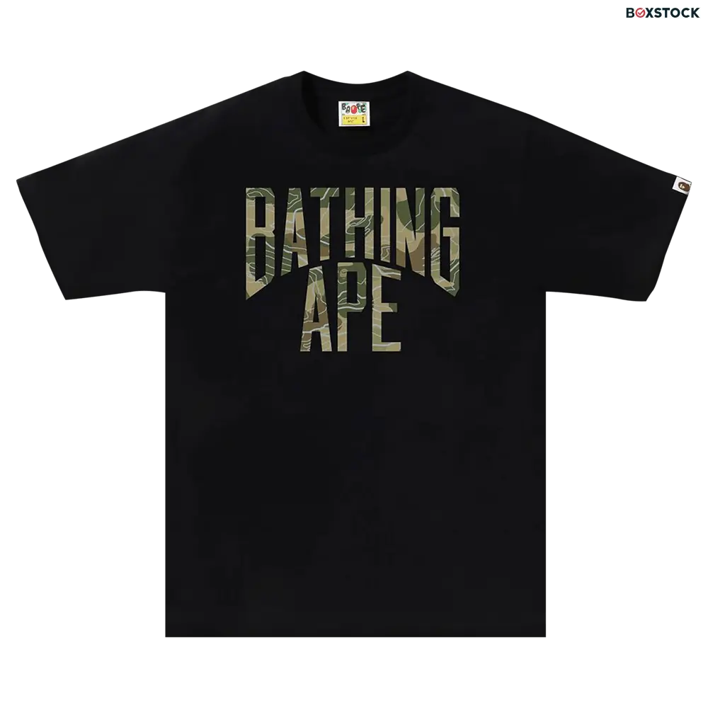 BAPE Layered Line Camo NYC Logo Tee 'Black/Beige' Fall/Winter 2023