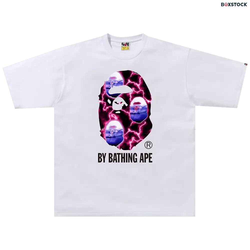 bape BAPE Lightning By Bathing Relaxed Fit Tee 'White/Black'