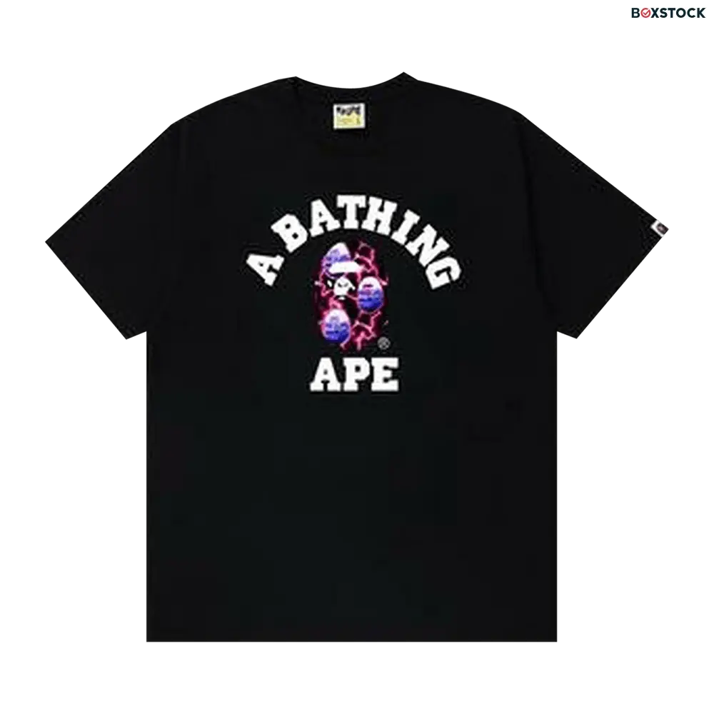 bape BAPE Lightning College Tee 'Black/Black' Spring/Summer 2020