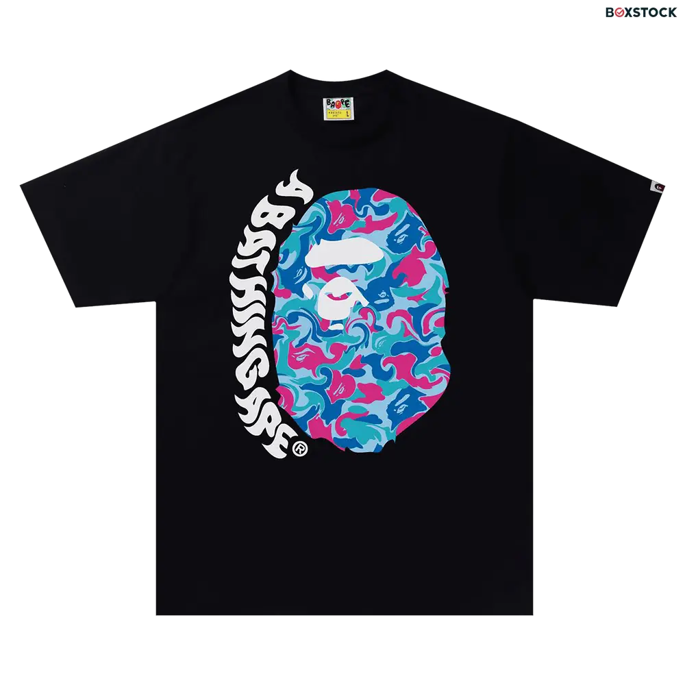 BAPE Marble Camo Ape Head Tee 'Black' Spring/Summer 2022