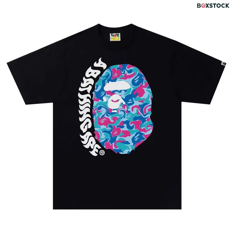 BAPE Marble Camo Ape Head Tee 'Black' Spring/Summer 2022