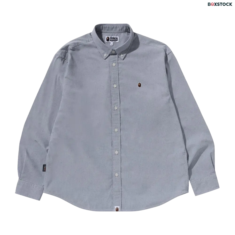 bape BAPE One Point Oxford Long-Sleeve Shirt 'Black'