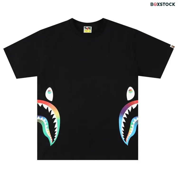 BAPE Rainbow Side Shark Tee 'Black' Fall/Winter 2021