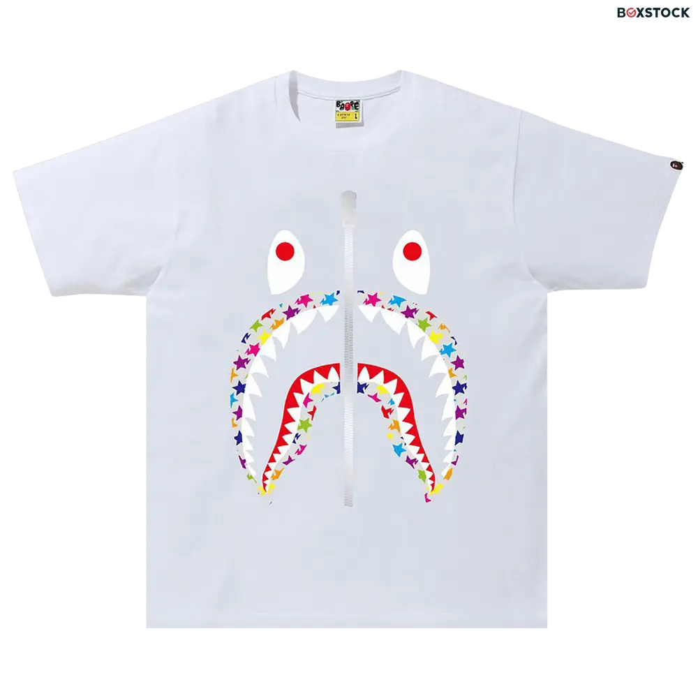 bape BAPE Sta Pattern Shark Tee 'White' Fall/Winter 2021