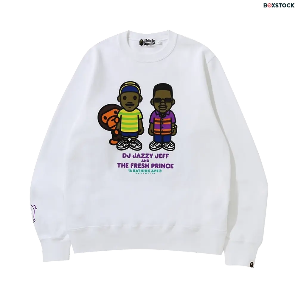 bape BAPE The Fresh Prince And DJ Jazzy Jeff Baby Milo Crewneck 'White' Fall/Winter 2021