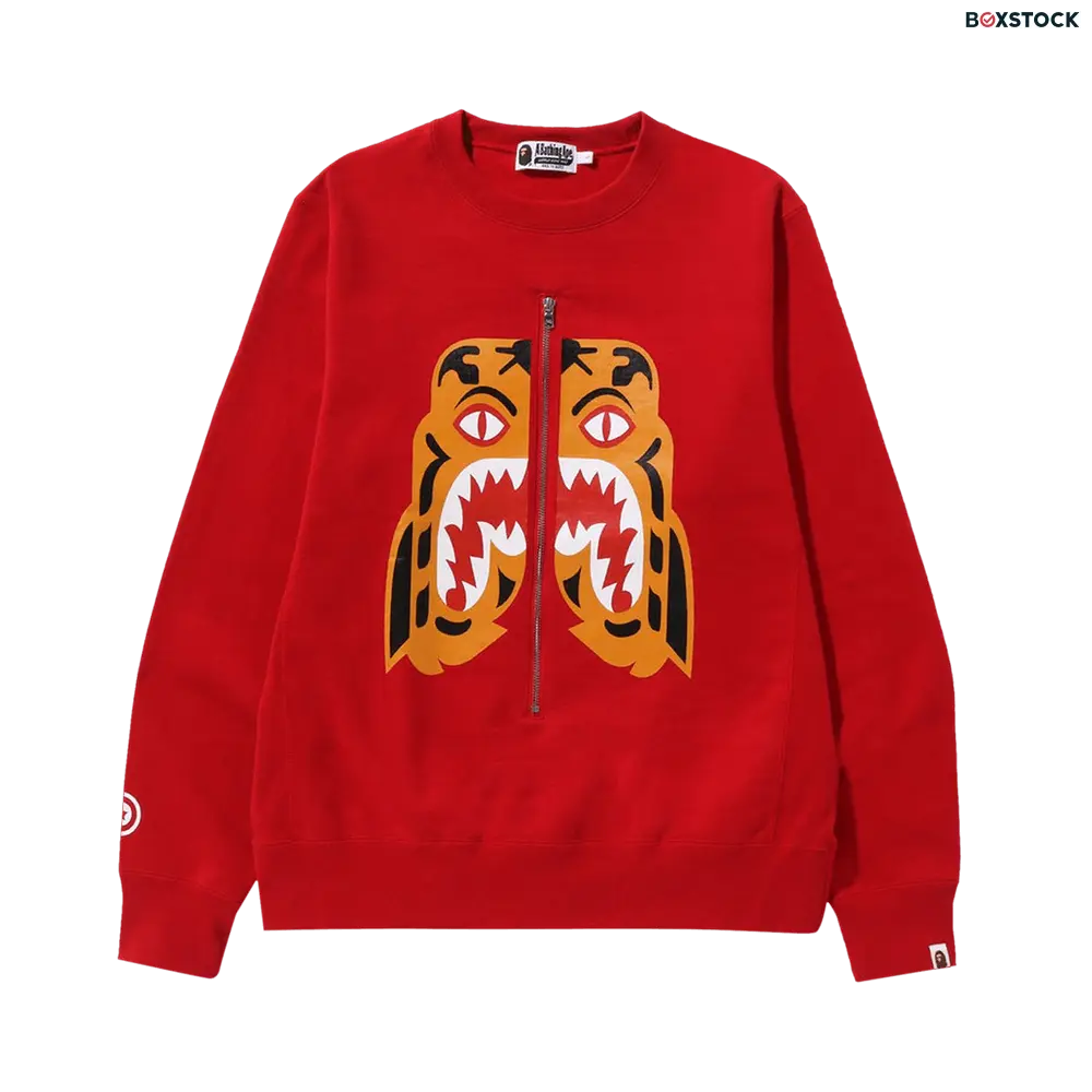 bape BAPE Tiger Crewneck 'Red' Spring/Summer 2024