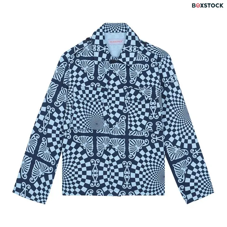 BLUEMARBLE Folk Checkerboard Print Overshirt 'Blue' Spring/Summer 2023