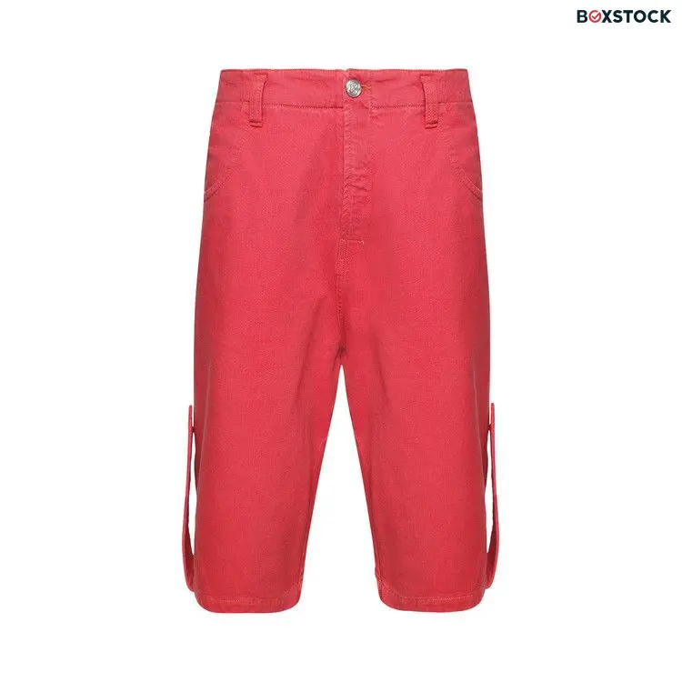 BLUEMARBLE Rhinestoned Tongue Baggy Denim Shorts 'Red' Spring/Summer 2024