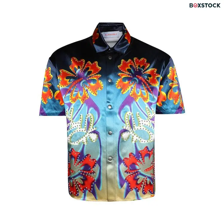 BLUEMARBLE Studded Hibiscus Short-Sleeve Shirt 'Primul' Multi-Color Spring/Summer 2024