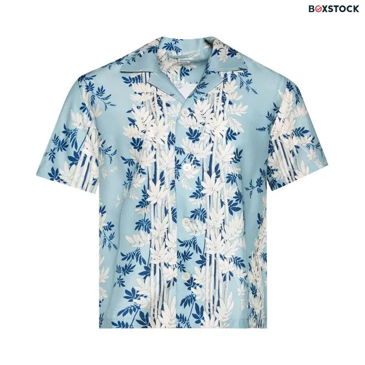 Bode Bamboo Forest Short-Sleeve Shirt 'Blue/Multicolor' Spring/Summer 2024