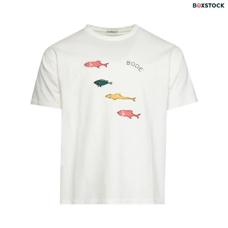 Bode Fish Tee 'Cream' White Spring/Summer 2023