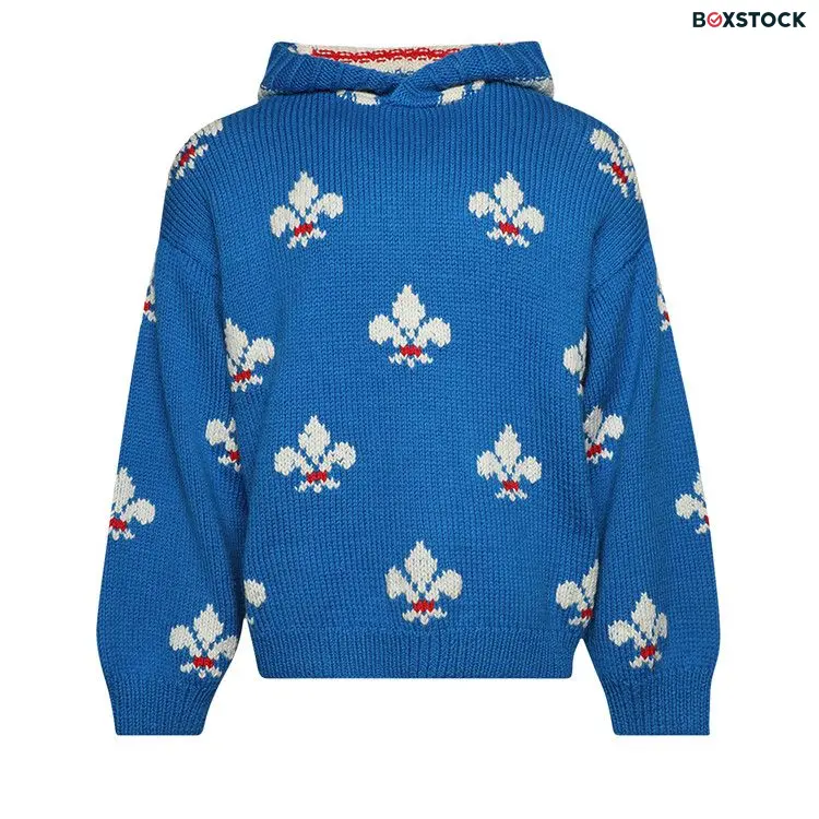 Bode Fleur De Lis Hoodie 'Blue' Spring/Summer 2024
