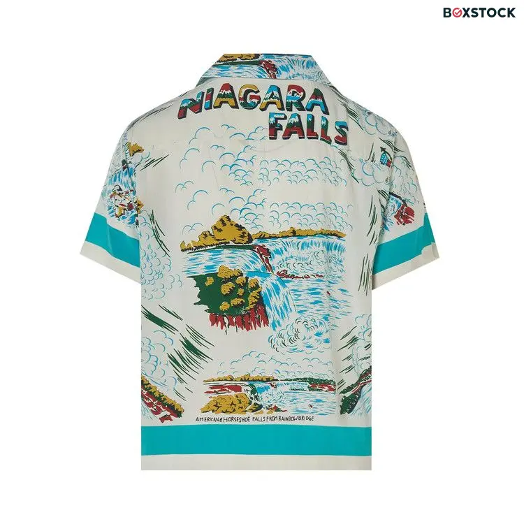 Bode Niagara Souvenir Short-Sleeve Shirt 'White/Multicolor' Spring/Summer 2023