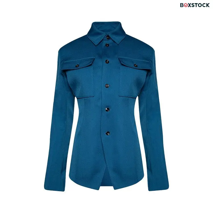 Bottega Veneta Wool Gabardine Shirt Jacket 'Pacific Blue' Fall/Winter 2023