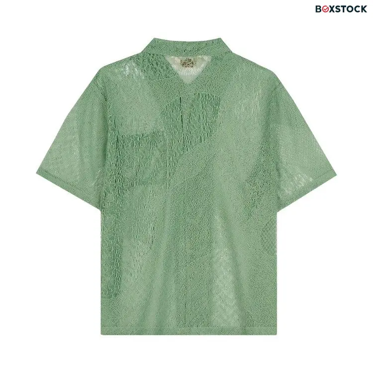 Brain Dead Engineered Mesh Short-Sleeve Button Up 'Green' Spring/Summer 2024