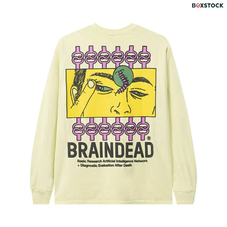 Brain Dead Evaluate Long-Sleeve Tee 'Lemon' Yellow Fall/Winter 2020