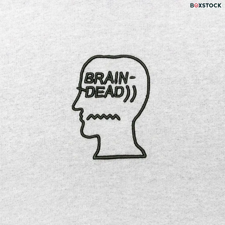 Brain Dead Fleece Logo Head Raglan Hoodie 'Oatmeal Green' Spring/Summer 2024