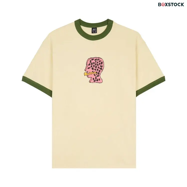 Brain Dead Mouthworm Short-Sleeve Ringer Tee 'Cream' Fall/Winter 2022