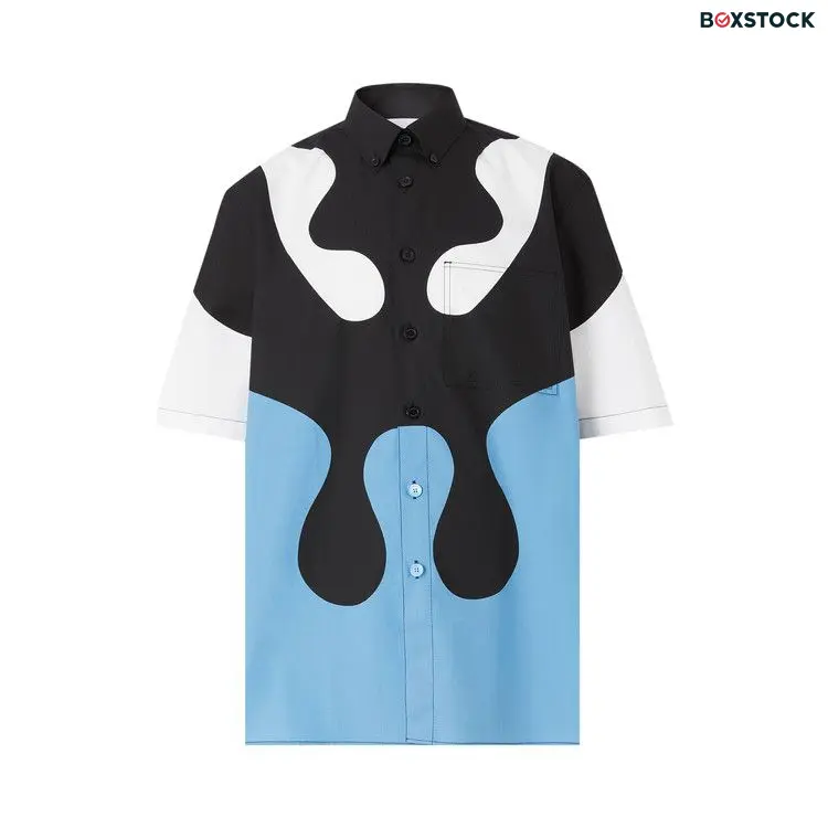 Burberry Abstract Print Cotton Button Down Shirt 'Blue Topaz' Spring/Summer 2022