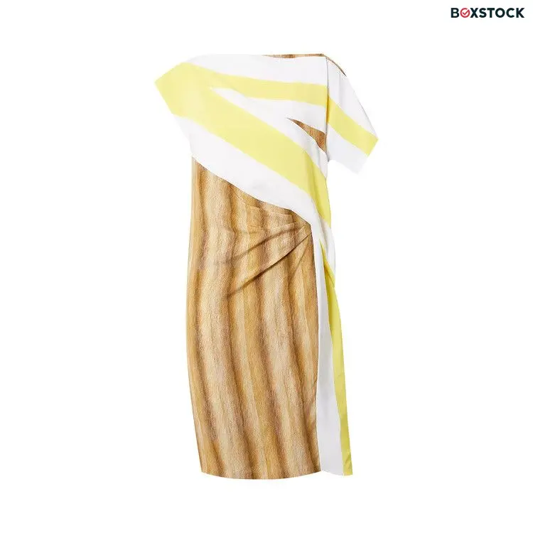 Burberry Assymetric Dress 'Bright Straw' Red Fall/Winter 2021