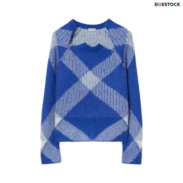 Burberry Check Alpaca Wool Blend Jumper 'Knight' Purple Fall/Winter 2023