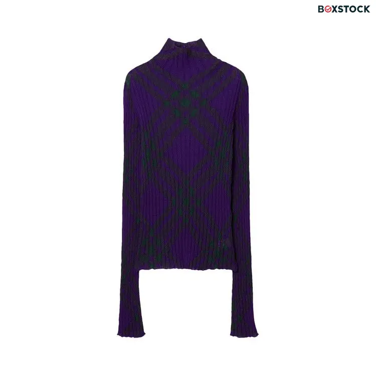 Burberry Check Mohair Blend Sweater 'Royal' Blue Fall/Winter 2023