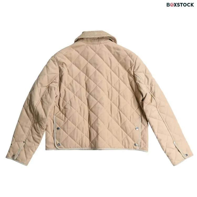 Burberry Check Wool Blend Quilted Jacket 'Soft Fawn' Yellow Fall/Winter 2024