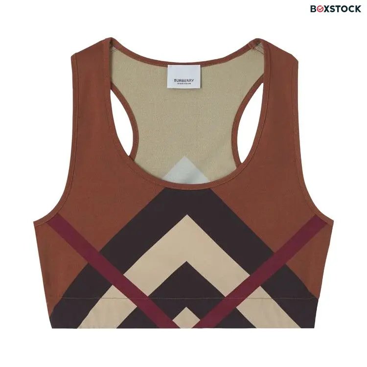 Burberry Chevron Check Print Stretch Cropped Top 'Dark Birch Brown' Fall/Winter 2022