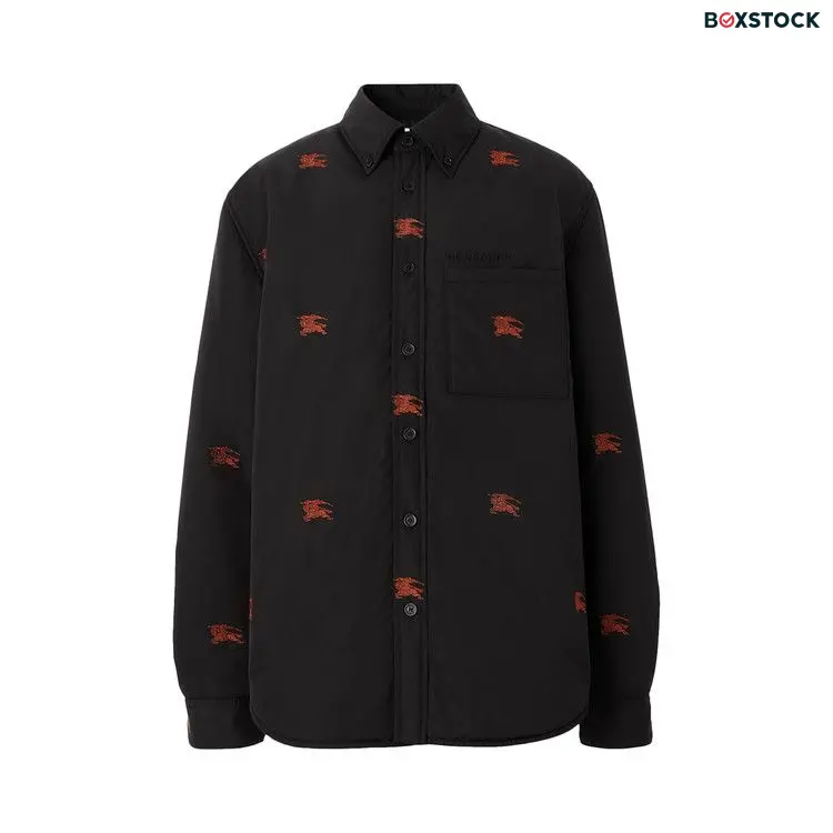 Burberry Embroidered EKD Nylon Overshirt 'Black' Fall/Winter 2022