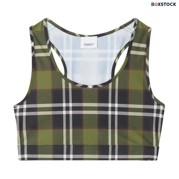 Burberry Vintage Check Crop Top 'Dark Olive' Green Fall/Winter 2022