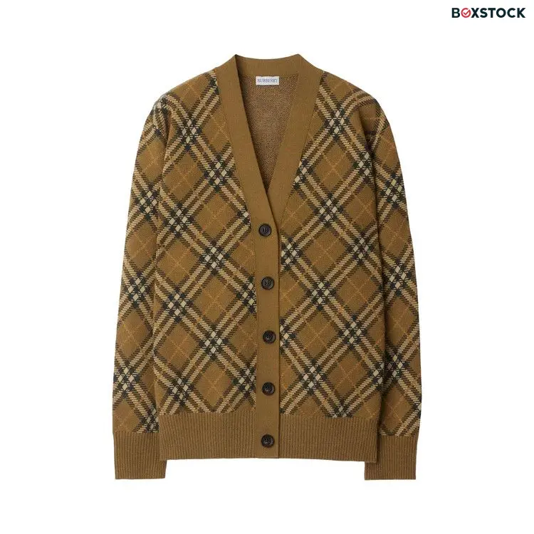Burberry Wool Check Cardigan 'Shrew' Black Fall/Winter 2024