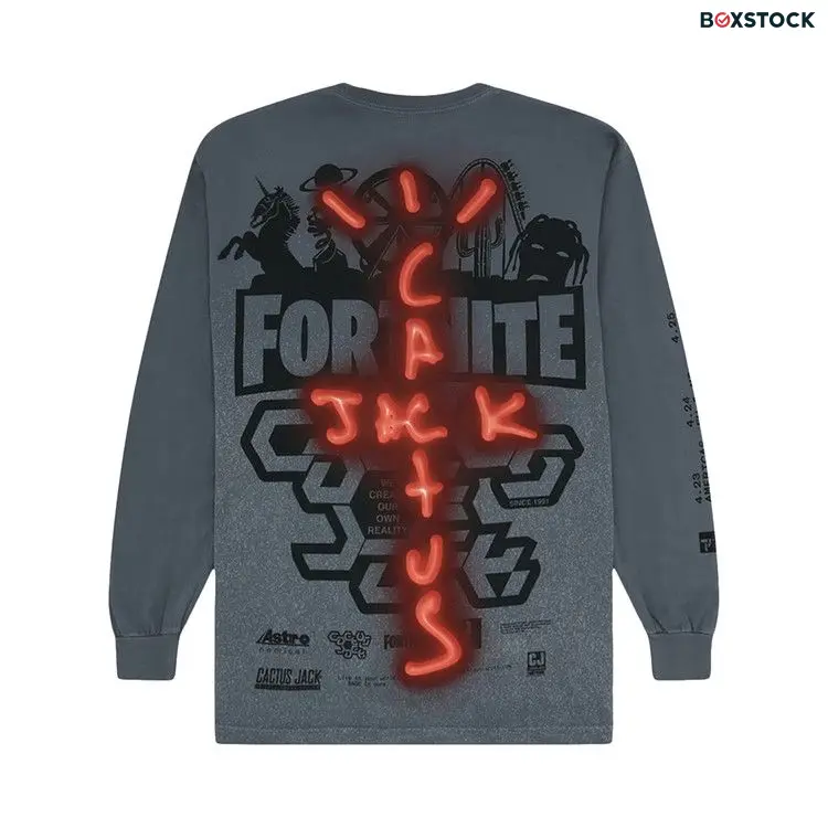 Cactus Jack by Travis Scott Back Bling Long-Sleeve T-Shirt 'Grey' Spring/Summer 2020