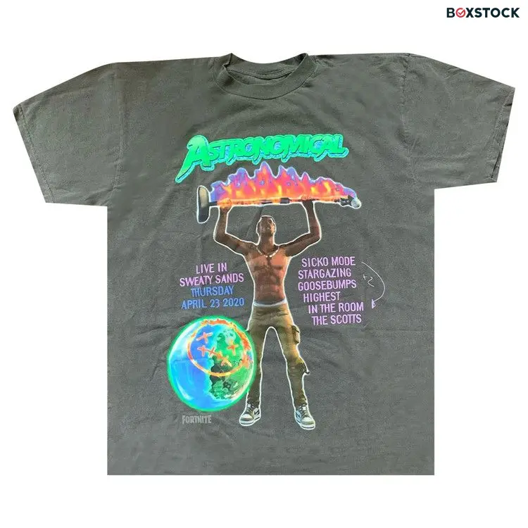 Cactus Jack by Travis Scott Back Bling T-Shirt 'Graphite' Grey Spring/Summer 2020