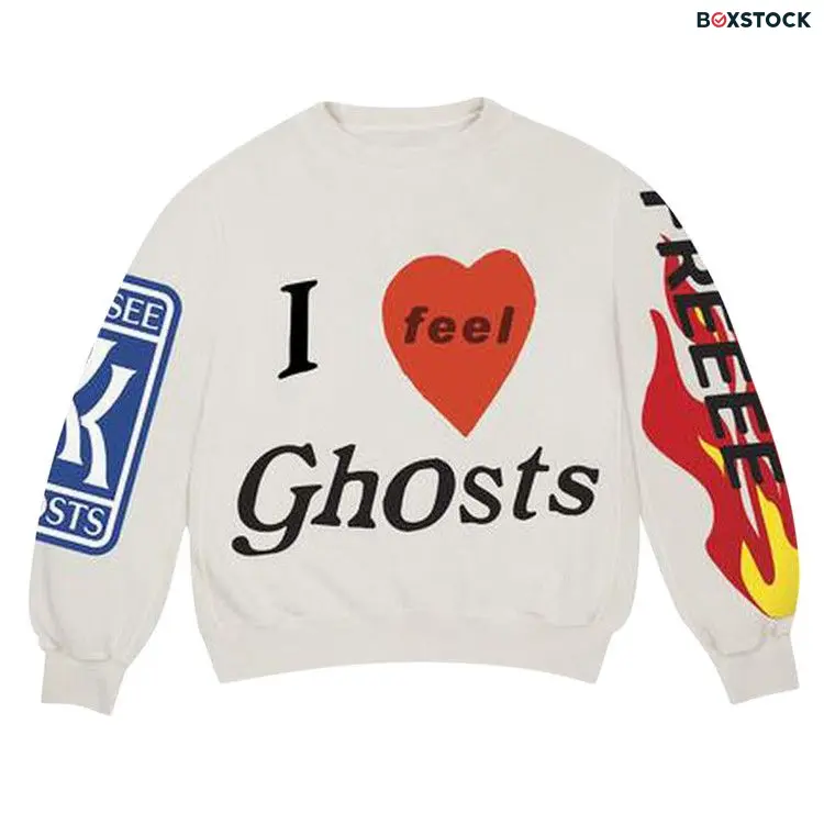 Cactus Plant Flea Market Kids See Ghosts FREEEE Crewneck Sweatshirt Ghost 'Ghost' White Fall/Winter 2018