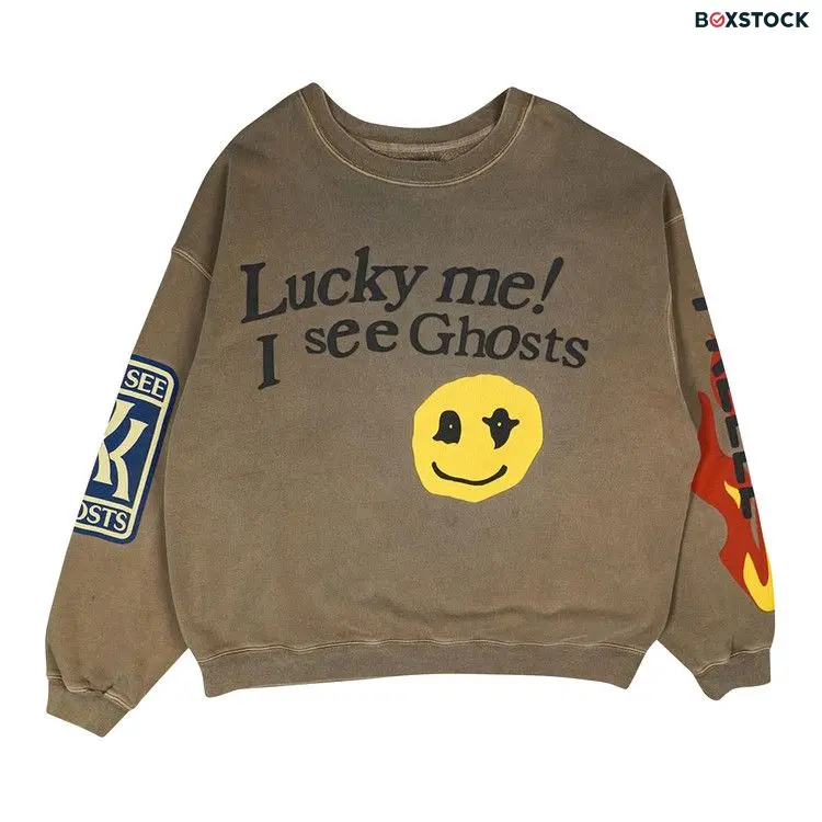 Cactus Plant Flea Market Kids See Ghosts Lucky Me Crewneck Sweatshirt 'Trench' Tan Fall/Winter 2018