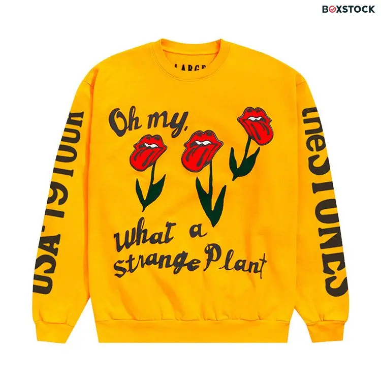 Cactus Plant Flea Market Rolling Stones No Filter Tour Sweatshirt 'Gold' Yellow Fall/Winter 2019