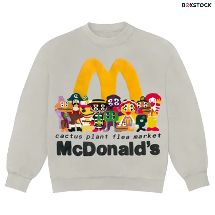 Cactus Plant Flea Market x McDonald's Cactus Buddy! And Friends Crewneck 'Cement' Grey Fall/Winter 2022