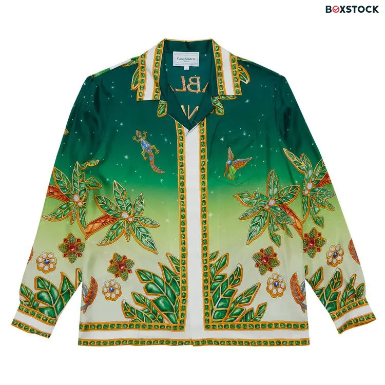 Casablanca Cuban Collar Long-Sleeve Shirt 'Joyaux D'Afrique' Multi-Color Spring/Summer 2024