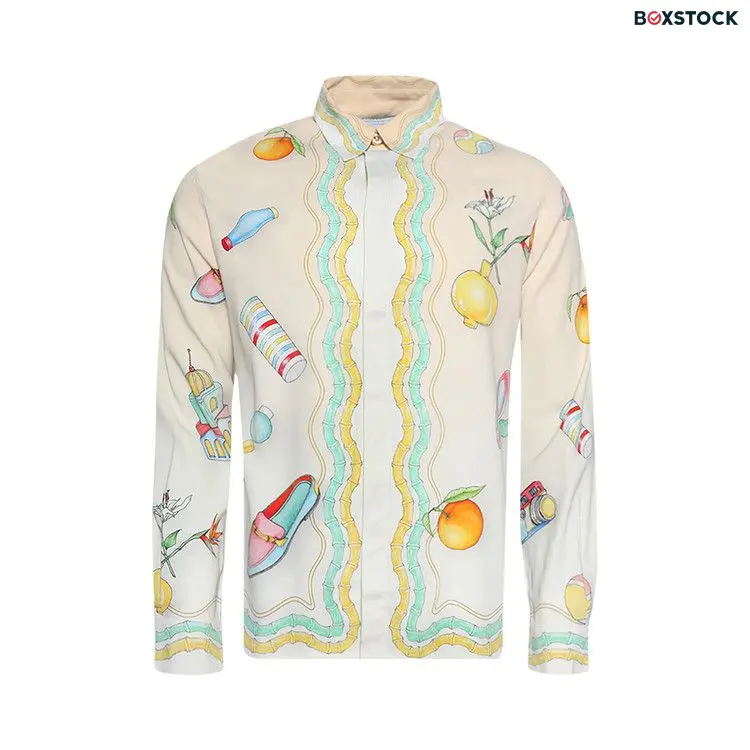 Casablanca Cuban Collar Long-Sleeve Shirt 'Objets En Vrac' Multi-Color Fall/Winter 2024