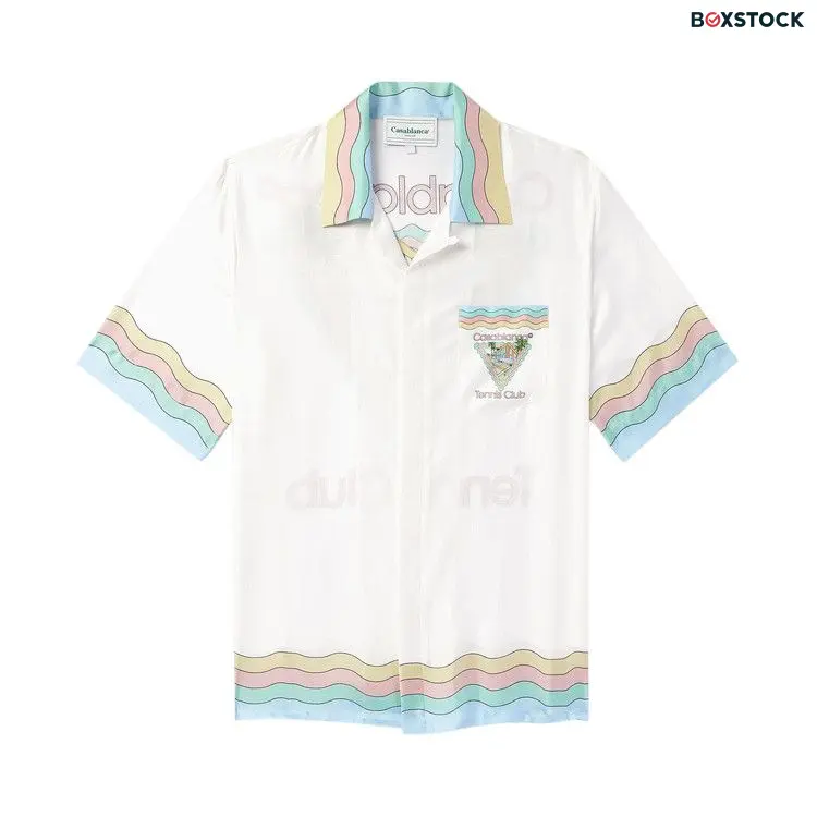 Casablanca Cuban Collar Short-Sleeve Shirt 'Maison De Reve' White Fall/Winter 2024