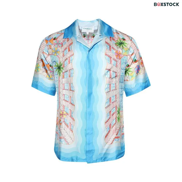 Casablanca Cuban Collar Short-Sleeve Shirt 'Le Plongeon' Multi-Color Fall/Winter 2024